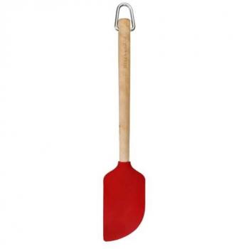 Espátula de Silicona Roja con Mango de Madera de Abedul KitchenAid