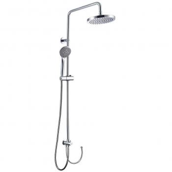 Clever 99623 Conjunto Barra rociador Superior y teléfono de Ducha, Cromado