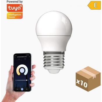 Pack 10 Bombillas Inteligentes WiFi G45 E27 5W CCT+DIM 470lm Compatible con Alexa y Google Home