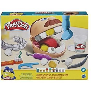 Play-Doh Drill 'n Fill Dentist Toy for Children 3 Years and Up with 8 Modelling Compound Pots, Non-Toxic, Assorted Colours