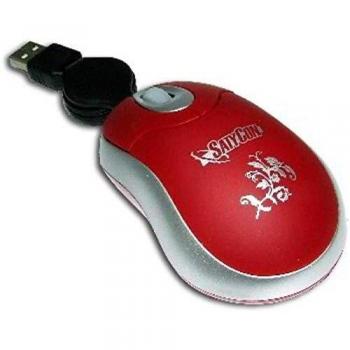 SATYCON Raton USB Optico Rueda Scroll RETRACTIL Rojo 500