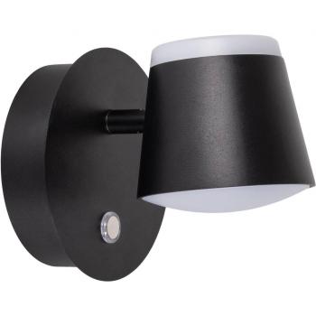 Aplique LED Tondo batería magnético negro 12x12x14,5 cm