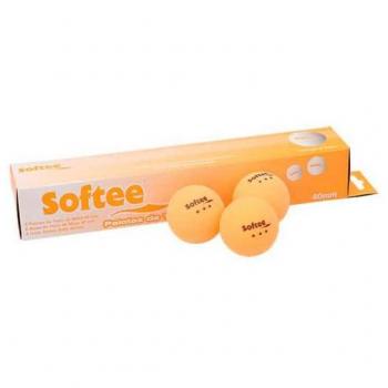 Pelotas de Ping Pong Softee 40 mm - Caja de 6 unidades - Color Naranja - Alta Calidad
