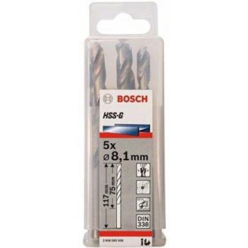 Bosch Professional 2608585508 Metal Drill bits HSS-G, DIN 338, Silver