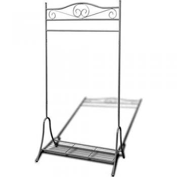 vidaXL Perchero de Ropa Decorativo y Práctico Estructura de Acero Blanco Burro
