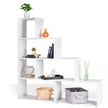 Estantería Iluq, tipo: Estantería decorativa, características: melamina, color blanco, medidas 144,3 cm (ancho) x 142,8 cm (alto) x 28 cm (fondo)