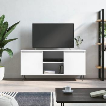 Mueble de TV blanco brillo 104x35x50 cm con diseño moderno y elegante