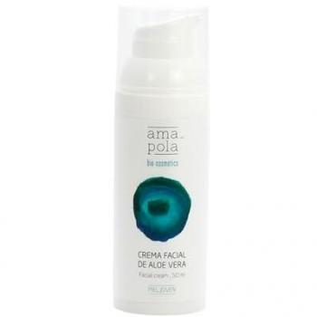 Crema facial de aloe vera 50 ml - Amapola Bio·Cosmetics, hidratante y calmante para piel joven, ingredientes ecológicos, naturales y veganos