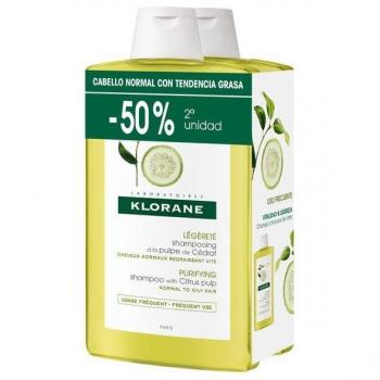 Klorane Cedrat Shampoo Duo 2x400ml - Purifying Formula for Normal to Oily Hair