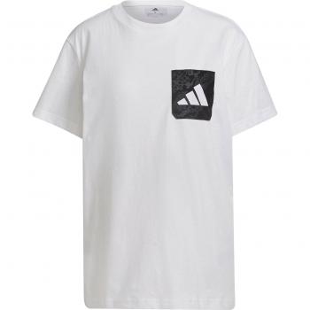 Adidas Women's Graphic T-Shirt - Short Sleeve Lace Camo Design in White/Black