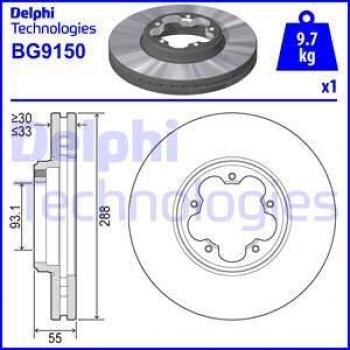 Disco de freno DELPHI BG9150