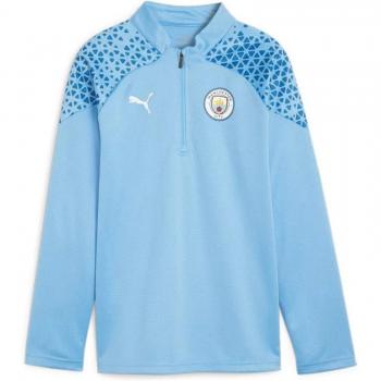 Sudadera de entrenamiento infantil Manchester City 2024/25 - Camiseta de manga larga de entrenamiento junior, diseño oficial del club, fabricada por Puma, adecuada para la temporada 24/25