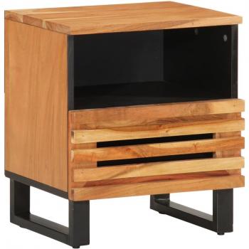 Mesita de noche 40x34x46 cm Madera maciza de Acacia Marrón