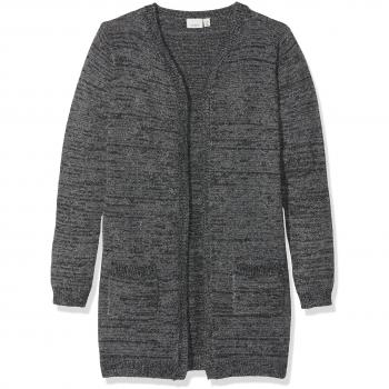 NAME IT Nithelani Ls Long Knit Card F Nmt, Chaqueta Punto para Niñas, Gris