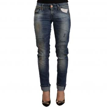 Acht Blue Washed Low Waist Folded Hem Slim Fit Jeans - W26