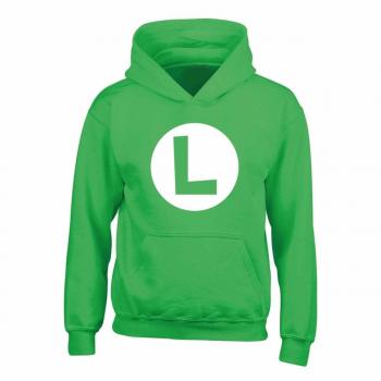 Suéter con Capucha Gaming de Super Mario - Luigi Badge - 5-6 años - Verde - Unisex