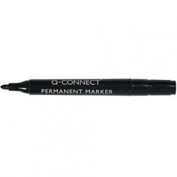Q-Connect Rotulador Marcador Permanente Negro Punta Redonda 3.0 Mm