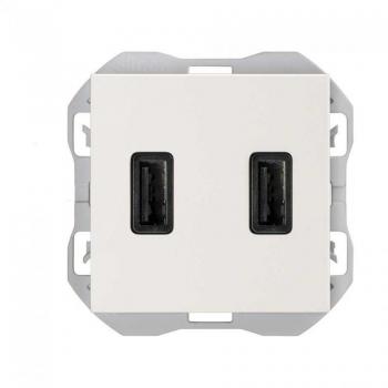 Simon 20000096-090 Cargador USB Doble Tipo A 2.1A Blanco