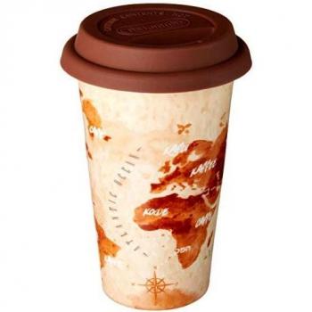 Taza térmica de cerámica The Adventurer DLSC056 con tapa de silicona y capacidad de 0.3 litros