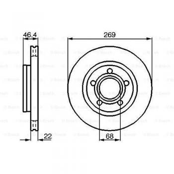 Disco de freno ventilado BOSCH 0 986 478 574 para AUDI A8 y S8, diámetro 269mm, grosor 22mm