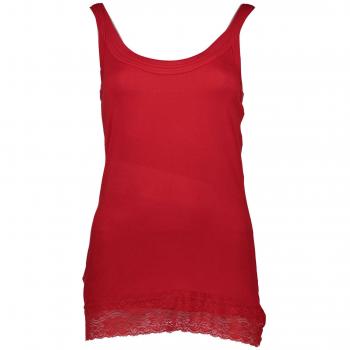 Silvian Heach Chic Red Lace Insert Tank Top - XS