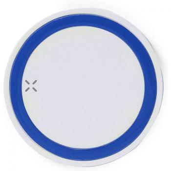 Cargador inalámbrico bicolor 5W azul 7x0,9x7 cm