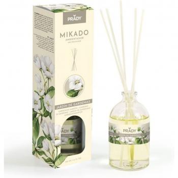 Prady - Set de Ambientador Mikado y Spray para Hogar con Fragancia Jardín de Gardenias