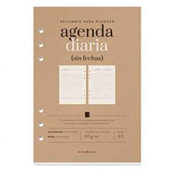 Recambio Agenda Charuca A5 Vista Diaria Sin Fechas