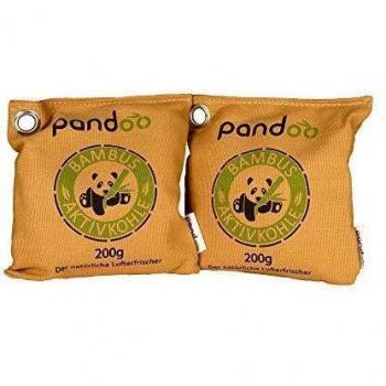 pandoo 2 x 200g Ambientador de bambú natural con carbón activado - Purificador de aire, deshumidificador, Utilizable por 2 años, libre de química y contaminantes y 100% biodegradable
