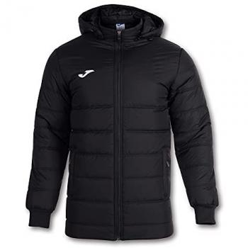 Anorak hombre Joma Urban IV negro, chaqueta ligera, impermeable, con capucha ajustable, cierre frontal con cremallera y bolsillos laterales