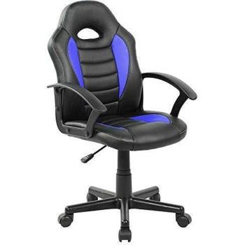 T-LoVendo TLV-SN1 Silla Gaming Racing para Niños Escritorio Estudios Videojuegos Sillón Gamer, Negro/Azul, infantil