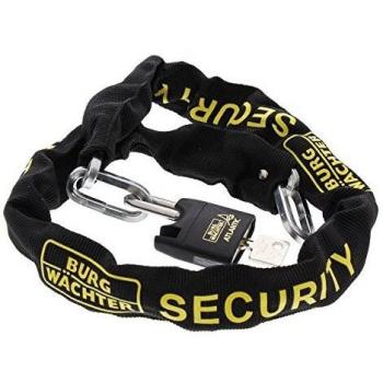 Candado de Cadena para Bicicleta Burg Wächter SKM 6/90, 90 cm, Seguridad Alta, Eslabones Cuadrados, Llave incluida
