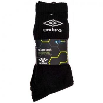 UMBRO 64009U-060 Pack de 3 Calcetines, Hombre, Negro, L