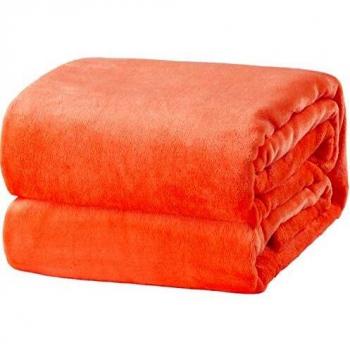 Bedsure Manta Cama 150 Invierno - Manta Sofa Extra Grande de Franela Suave, Mantas 220x240 cm para Cama 135, Naranja