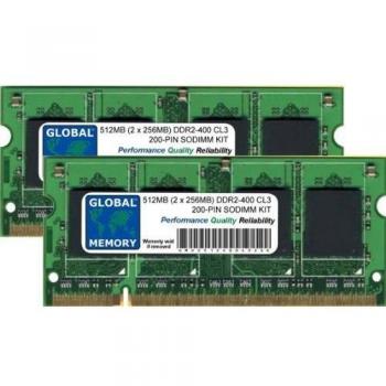 512MB (2 x 256MB) DDR2 400MHz PC2-3200 200-PIN SODIMM Memoria RAM Kit para Ordenador PORTÁTILES/NOTEBOOKS