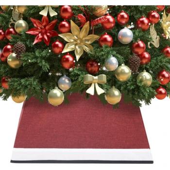 Falda para árbol de Navidad roja y blanca 48x48x25 cm