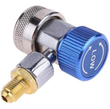 Conector Rápido Ajustable para Aire Acondicionado de Auto R134A con Adaptador de Alta y Baja Tensión