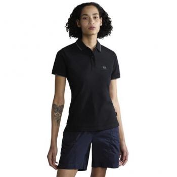 Napapijri Women's Black Polo Shirt E-Nina Size M