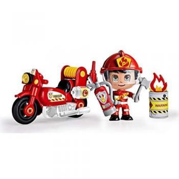 Moto de Bombero Pinypon Action con Figurita y Accesorios