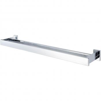 Haceka Edge Chrome Toallero Doble, Acero Inoxidable, Gris, 62.5x12.9x5.4 cm
