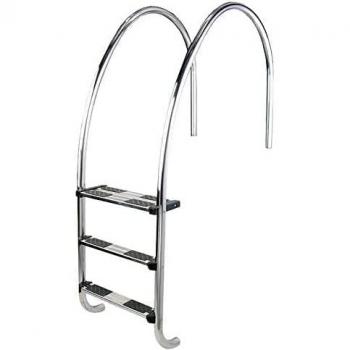 Escalera para piscina con rebosadero - 5 peldaños curvatura con radio variable