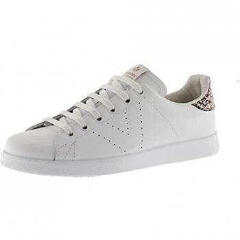 Victoria Women's Leather Glitter Back Trainers - White