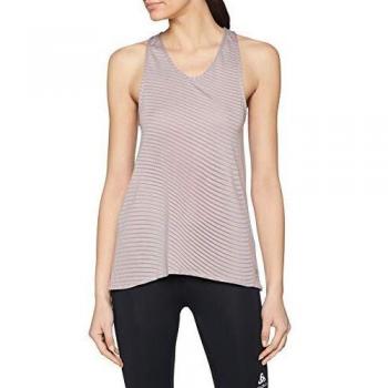 Odlo Blusa de Cuello Redondo para Mujer Alma Natural, BL Top Cuello Redondo Singlete para Las Mujeres Alma Natural, Mujer, Color Codorniz - Zhd AOP Ss19, tamaño Large
