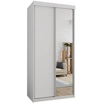 Armario Dover 103 Blanco Correderas 200x100x62cm con Espejo y 5 Estantes