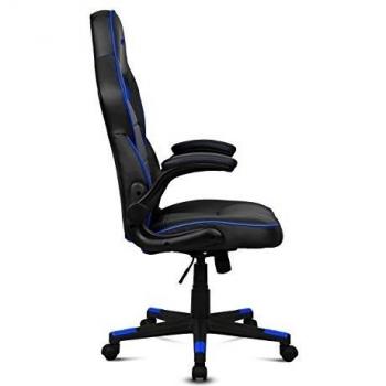 Drift DR75 - Silla de gaming de piel sintética , 66 x 53 x 115-123 cm, Negro y Azul