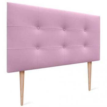 Cabecero Acolchado Capitone de Polipiel Rosa, 8cm Grosor, Tapizado Acualine para Cama Matrimonio e Individual (95x115cm)