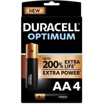 Duracell Optimum AA Alkaline Batteries, 4-Pack