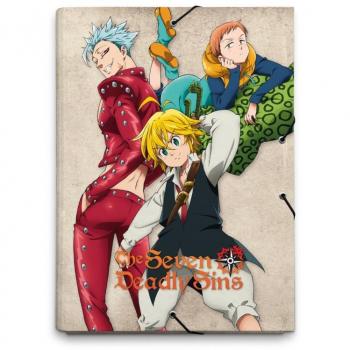 Carpeta solapas Premium The Seven Deadly Sins - Carpeta A4 - Carpeta clasificadora escolar / Carpeta portafolios - Carpeta clasificadora cartón - Carpeta gomas A4 - Vuelta al cole material escolar