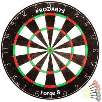Diana de Dardos Dartboard Foarce 8 - Cerdas de Sisal de Clase A - Construcción de Alambre de Hoja Profesional - 451 x 38 mm – Juego de regalo gratis: Dardos + Libro de reglas + Kit de ensamblaje
