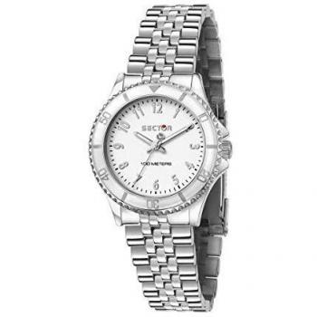 Sector 230 Women's Just Time Stainless Steel Quartz Watch with White Dial - R3253161534